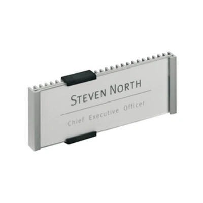 Image of Durable Information Sign 149 x 52.5 mm Silver Door and Wall Includes Fittings Ideal for Offices, Hotels, Public Buildings, etc.