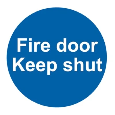 Image of Fire Door Keep Shut Safety Sign Pack of 20 Self Adhesive Vinyl W100mm x H100mm