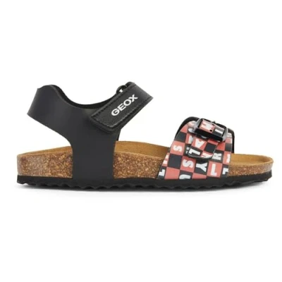 Image of Geox J Ghita Boy B Sandal, Black Red, 11 UK Child
