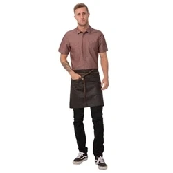 Image of Chef Works Urban Wet Look Boulder Half Bistro Apron Brown Black