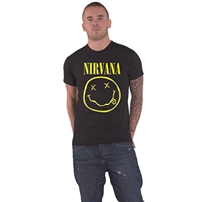 Image of Nirvana T Shirt Classic Face Album Band Logo Official Mens Black XXL