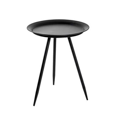 Image of HAKU Mobel End Table Black, Metal Size: H 47 cm X Ø 38 cm, Style: Modern