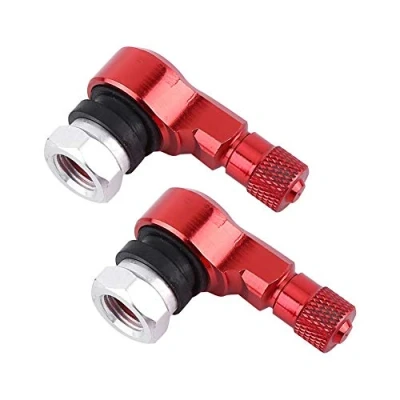 Image of 2pcs 90 Degree Angled Tire valve Caps, Universal Stems Cover Adapter for Car Motorcycle Bike Scooter Road Racing (Red) tool