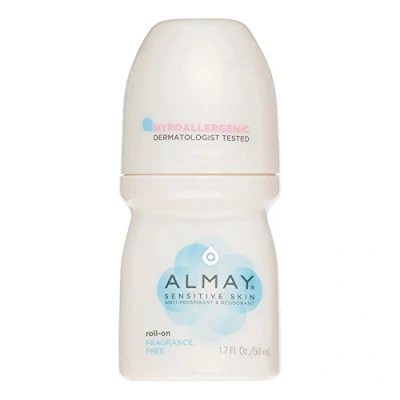 Image of Almay Anti Perspirant &amp; Deodorant, Sensitive Skin, Roll On, Fragrance Free 1.7 Oz Pack Of 4