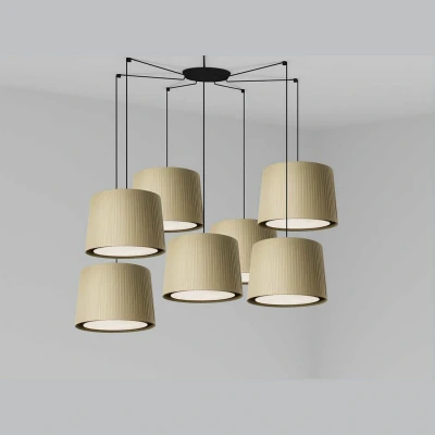 Image of Samba Black, Green Pendant Suspension Lamp 7 Light