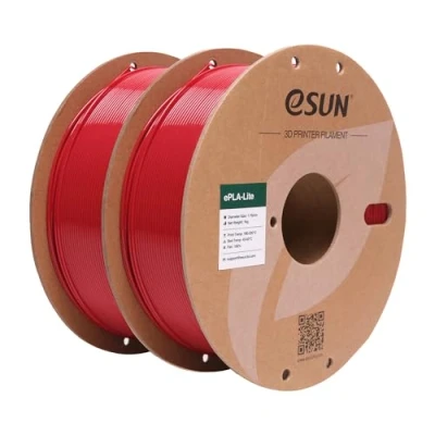 Image of eSUN PLA Filament 1.75mm, 3D Printer Dimensional Accuracy +/ 0.03mm, 1KG per Spool, 2 Spools Printing Filament,Fire Engine Red and Fire