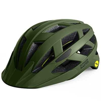 Image of OutdoorMaster Gem Recreational MIPS Cycling Helmet Two Removable Liners &amp; Ventilation in Multi Environment Bike Mountain, Motorway for Youth Adult (Palm Green, Large)