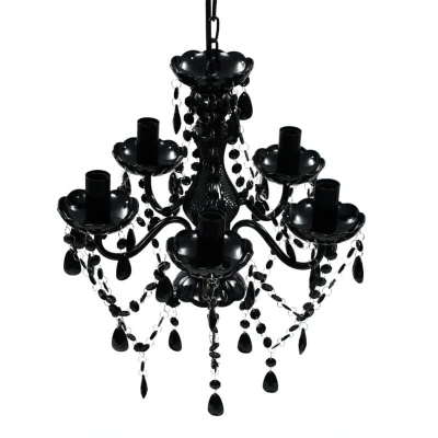 Image of vidaXL BLACK Crystal Light 5 Bulb
