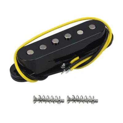 Image of FLEOR Single Coil Pickup Alnico 5 ST Pickups Bridge Guitar Staggered for SQ Electric Guitar, Black