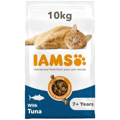 Image of IAMS Senior Complete Dry Cat Food Tuna 10kg Supports Heart Health