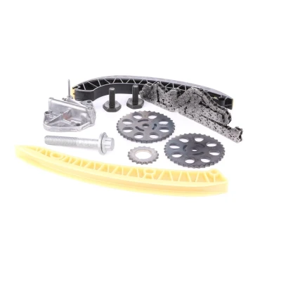 Image of 03E198229A, 03E198229AS1 Timing chain Kit FEBI BILSTEIN 30607 with slide rails, tensioner Simplex, Closed