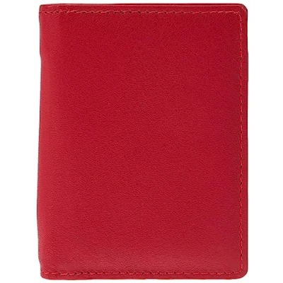 Image of Alassio Monza 43064 Leather Notepad Case Red 10 x 7.5 1 cm Pencil with A8 3 Compartments and Mini Ballpoint Pen Metal