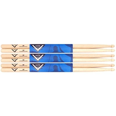 Image of Vater Drumsticks VS3P5BW 5B American Hickory Series Wood Tip 3 Pair Pack
