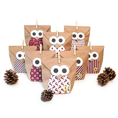 Image of pajoma Advent Calendar, Kraft paper, red, B 14 x H 22 cm