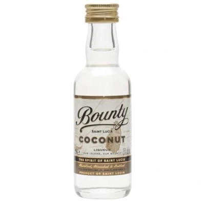 Image of Bounty Coconut: Rum Liqueur Miniature/Coconut Flavour/Distilled, blended and bottled in Saint Lucia / 25% alcohol, 5cl/ perfect base for Long Drink