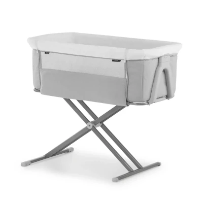 Image of Hauck Face to Me 2 Bedside Travel Cot, Melange Grey