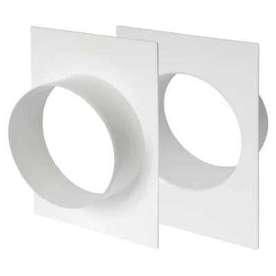 Image of 6 Inch / 150 mm Pack of 2 Duct Connector Flanges Plastic Straight Pipe Wall Plate for Heating Cooling Ventilation System Plumbing or Air Exhaust and Inlet Fitting
