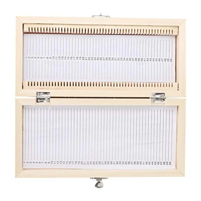 Image of Wooden Slide Storage Box, Akozon 50PCS Biology Glass Prepared Microscope Slides Specimens Box Case