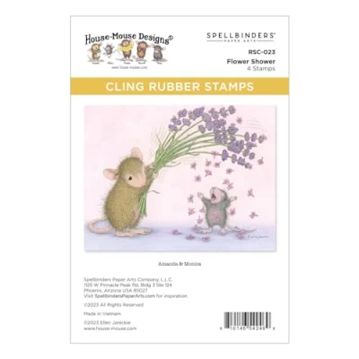 Image of Spellbinders RSC 023 Flower Shower Cling Rubber Stamp Set from The House Mouse Spring Has Sprung Collection