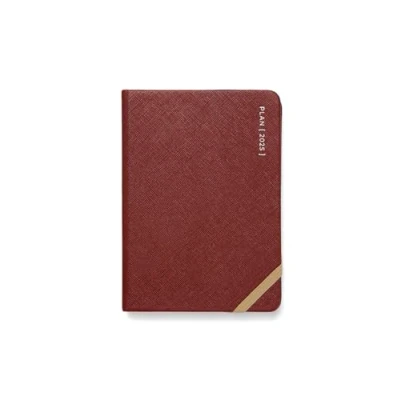 Image of Letts of London Serene A6 week to view 2025 diary Burgundy