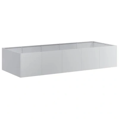 Image of vidaXL Planter Box/Stand Raised Bed 200x80x40cm Galvanised Steel Rectangular Garden/Patio/Balcony Plant Pot for Outdoor Decor