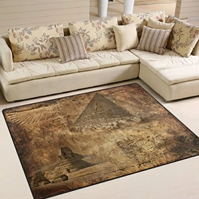 Image of Use7 Vintage Egyptian Pyramid Area Rug for Living Room Bedroom 203cm x 147.3cm(7 5 feet)