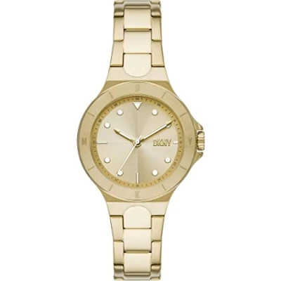 Image of DKNY Watch for Women Chambers Quartz/3 Hand movement 34mm case size with a Stainless Steel strap NY6655