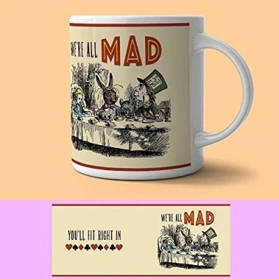 Image of Alice in Wonderland Mug Tea Party We&#039;re All Mad