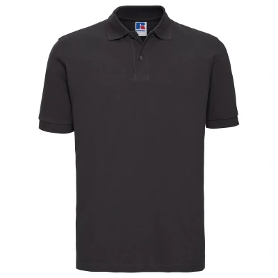 Image of Russell Athletic Mens Classic Cotton Pique Polo Shirt (Black) Size Large