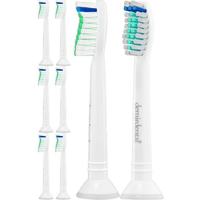 Image of 8 Pack demirdental Brush Heads Compatible for Philips Sonicare Toothbrush Heads, Hard Replacement White, HX7038