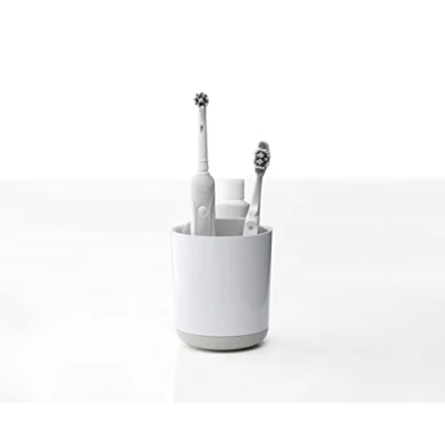 Image of Joseph Duo Detachable Toothbrush Holder, Compatile with Manual and Electric Toothbrushes, Bathroom Organiser, White, Small
