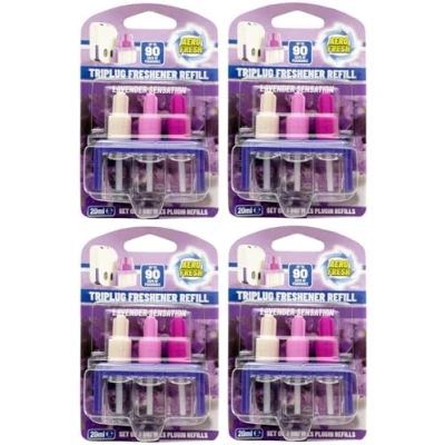 Image of 4Pack AERO FRESH 20ML PLUG IN HOME FRAGRANCE 80ML REFILLS MACHINE AIR FRESHENER (Lavneder Sensation)