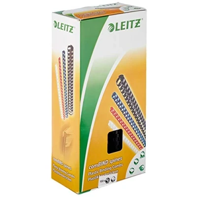 Image of Leitz 12 mm Plastic Comb Binding Spine Black (Pack of 100)
