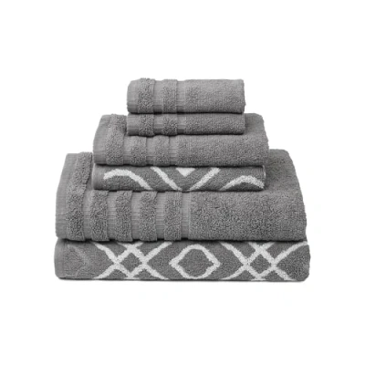 Image of Pacific Coast Textiles 6 Pc Yarn Dyed Towel Oxford Ash Grey, Piece