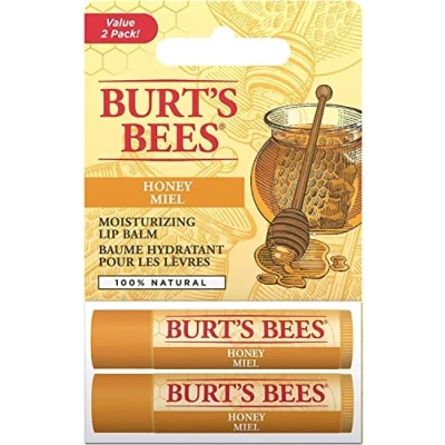 Image of Burt&#039;s Bees Lip Balm Multipack, Chapstick Balms With Honey &amp; Beeswax, Duo Value Pack, 2x4.25g