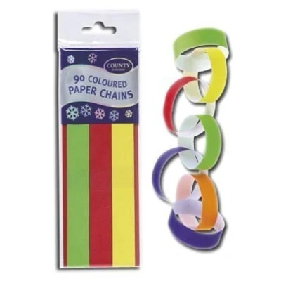 Image of 90 Paper Chain Strips (Makes Over 5m Chain)