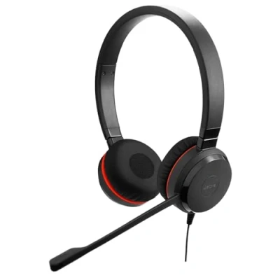 Image of Jabra Evolve 20 SE Stereo Headset Microsoft Certified Headphones for VoIP Softphone with Passive Noise Cancellation USB C/A Black