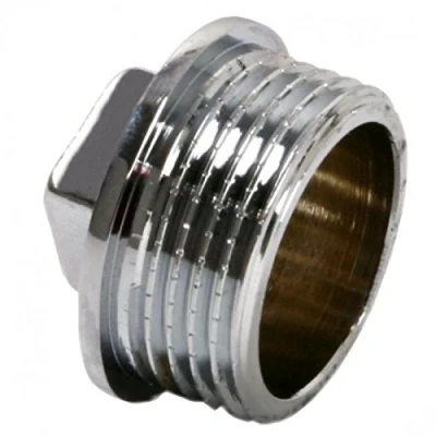 Image of Pipe Tube Fittings Chrome Plug Stop End Cap Cover Ending Male 3/4&quot;