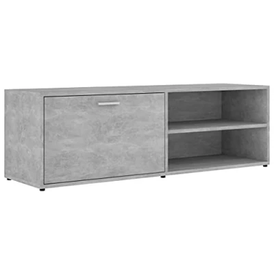 Image of vidaXL TV Cabinet Easy to Clean Furniture Bedroom Living Room Hifi Sideboard Media Stand Storage Unit Concrete Grey Engineered Wood