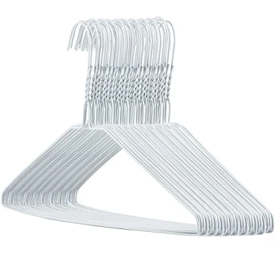 Image of HANGERWORLD 50 Metal 41cm 13 Gauge White Wire Remat Clothes Garment Trouser Bar Hangers
