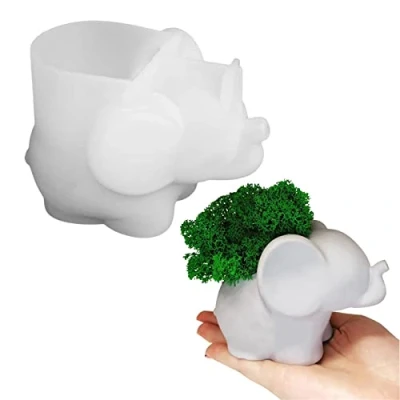 Image of JS MOLD Epoxy Resin Silicone Mould Elephant Casting Flower Pot Animal Moulds for Jewelry Box Making? Crafts
