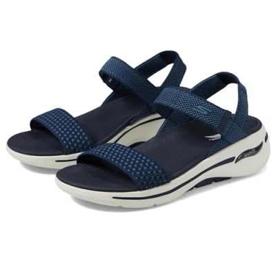 Image of Skechers Women&#039;s GO Walk Arch FIT Sandal, Navy Textile, 7 UK