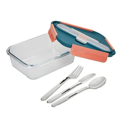 Image of Built Tropics Glass 900ml Lunch Box with Cutlery