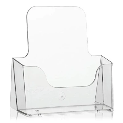 Image of VITAdisplays® Table Brochure Stand Flyer Stand/Brochure Holder (Transparent, DIN A5)