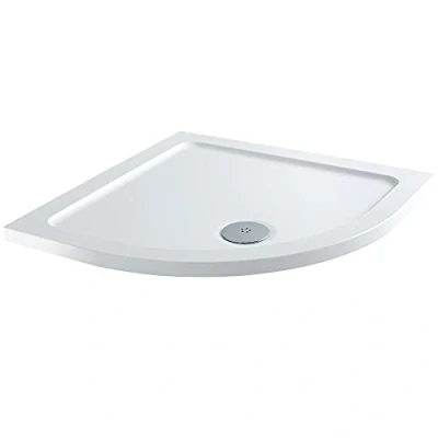 Image of Milano Lithic White Low Profile Reversible Quadrant Shower Tray 900mm x