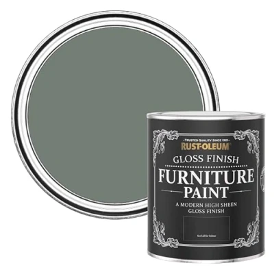 Image of Rust Oleum Green Furniture Paint in Gloss Finish Serenity 750ml