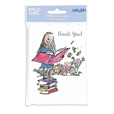 Image of Museums &amp; Galleries Matilda Pack of 8 Thank You Card Notelets with White Envelopes
