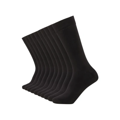 Image of FM London Mens (10 pack) Plain Socks, Black, 6 11 UK