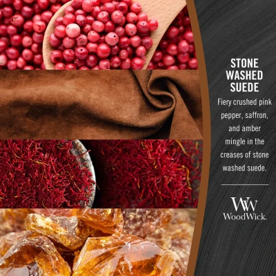Image of WoodWick Candle, Wax, Stone Washed Suede, Large