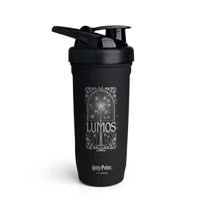 Image of Smartshake Reforce Stainless Steel Harry Potter Lumos Style Shaker Bottle (900 ML /30oz) Lightweight Resistance Sports with a Soft Lid Leakproof, BPA Free &amp; DEHP